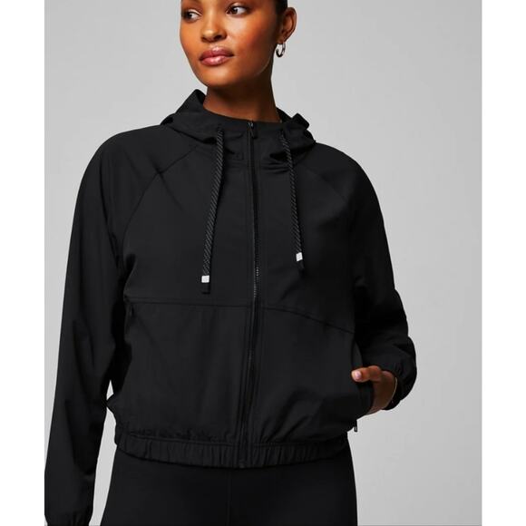 Fabletics One Jacket Crop Length Zip Front Hood Zip Pockets Size XL - Picture 1 of 10